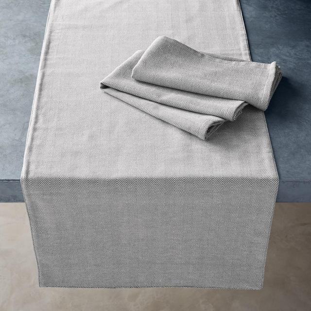 Open Kitchen by Williams Sonoma Herringbone Table Runner, Grey
