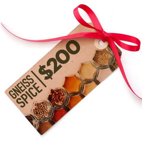 $200 Gift Card | Digital Delivery | Gneiss Spice Bucks