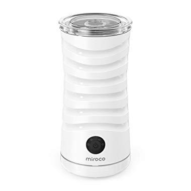 Milk Frother Miroco Electric Milk Steamer Automatic Soft Foam Maker Cold Hot Milk Warmer Silent Operation for Cappuccino, Latte, Coffee White