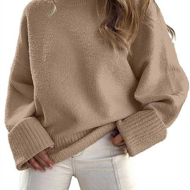 ANRABESS Women's Oversized Sweaters 2025 Long Sleeve Fuzzy Knit Casual Chunky Pullover Sweater Fall Outfits Clothes