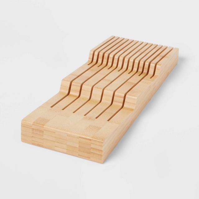 Bamboo In Drawer Knife Organizer Yellow - Brightroom™