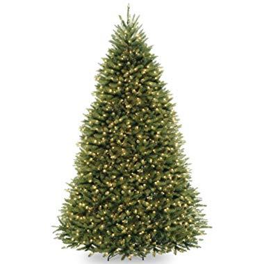 National Tree 9 Foot Dunhill Fir Tree with 900 Dual LED Lights and 9 Function Footswitch, Hinged (DUH-300D-90)