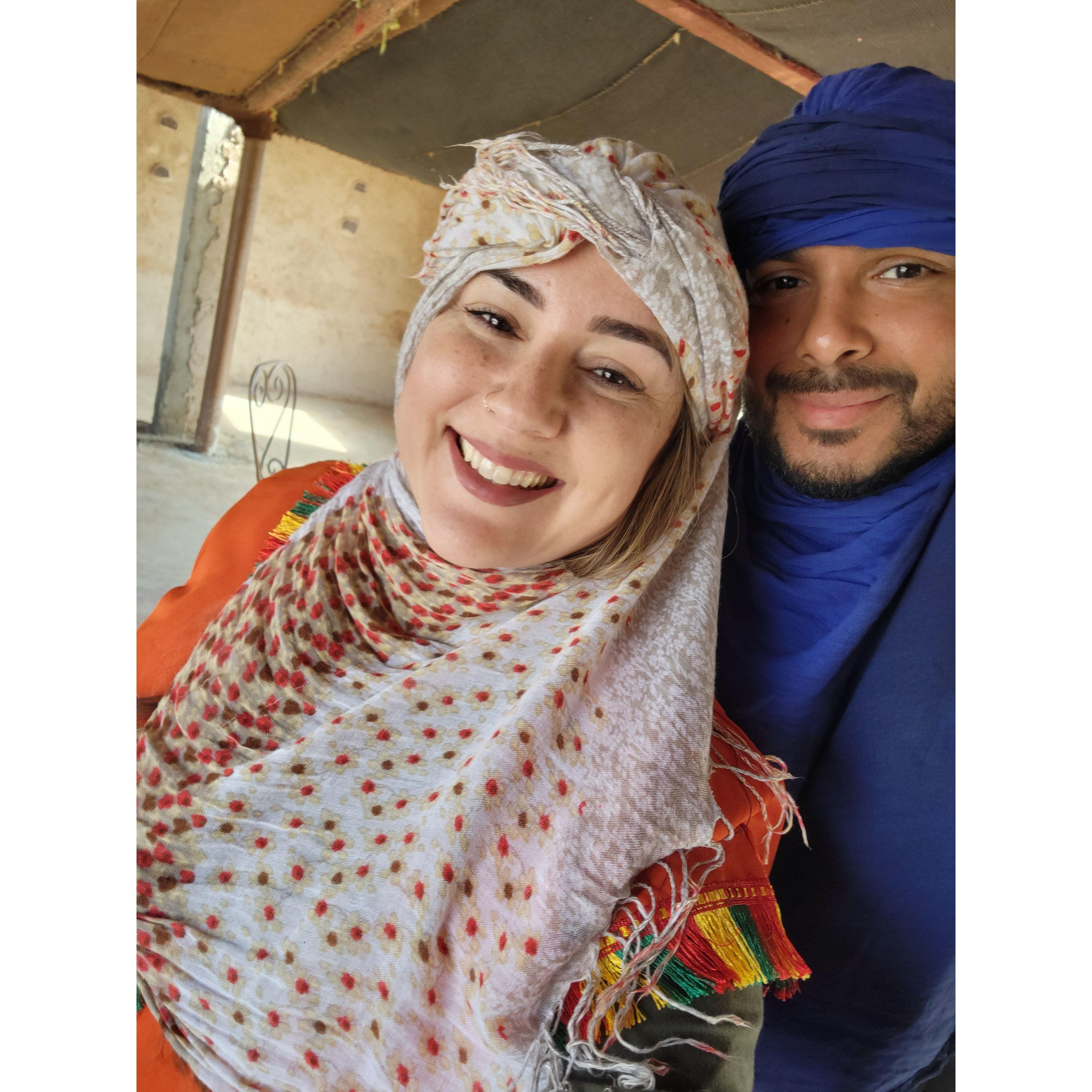 Before a camel ride!