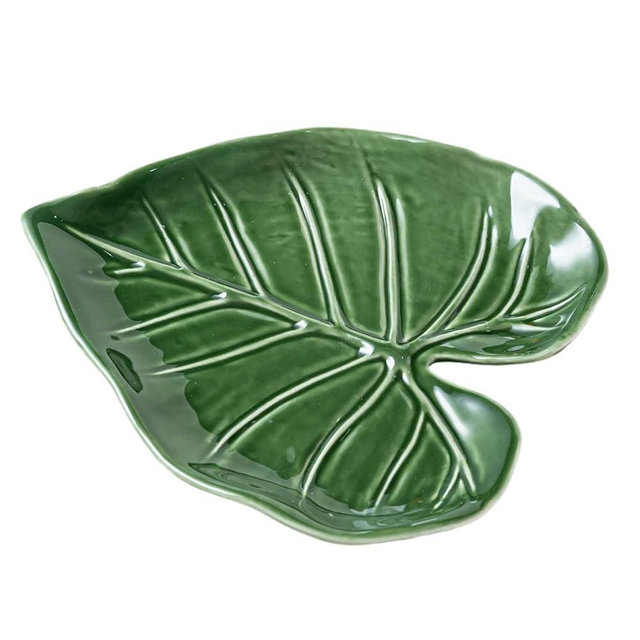 Ceramic Spoon Rest for Stove Top,Cute Utensil Rest for Kitchen Counter,Green Leaf Shaped Cooking Spoon Holder, Spatula Rest Coffee Spoon Rest Modern Farmhouse Kitchen Decor