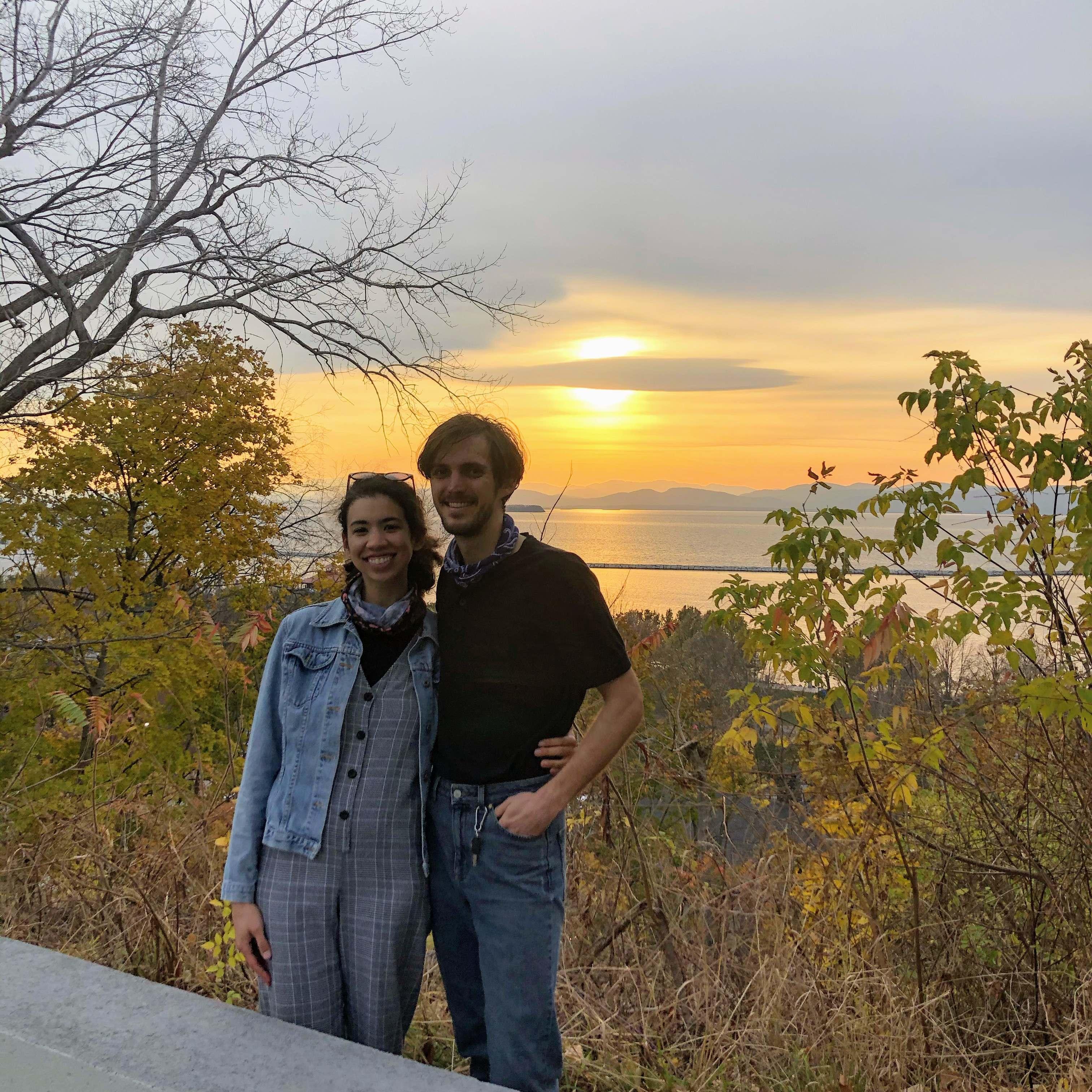 In front of Lake Champlain a few days after we moved to Burlington!