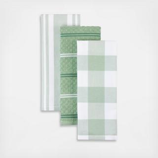 Gingham Dual Purpose Kitchen Towel, Set of 3