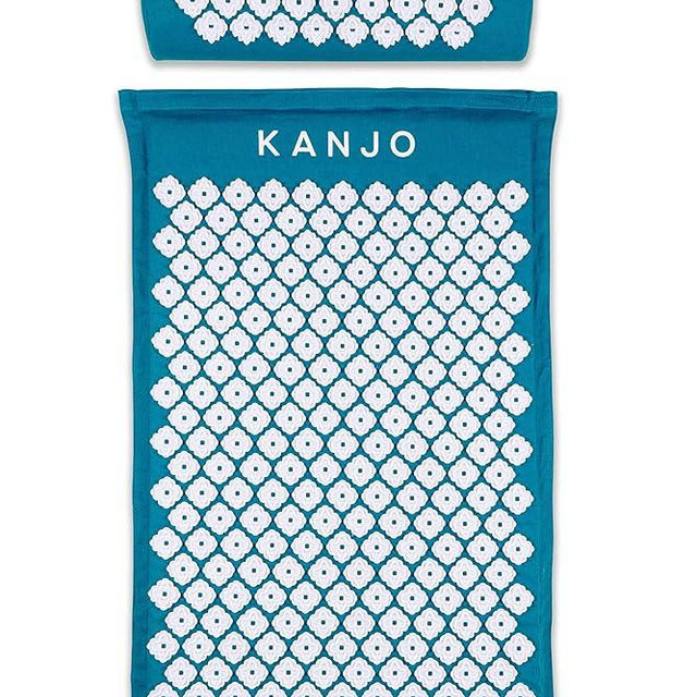 Kanjo Acupressure Mat and Pillow Set for Back Pain Relief & Neck Pain Relief, with Pressure Points for Muscle Pain Relief with Travel Bag - Sapphire Blue