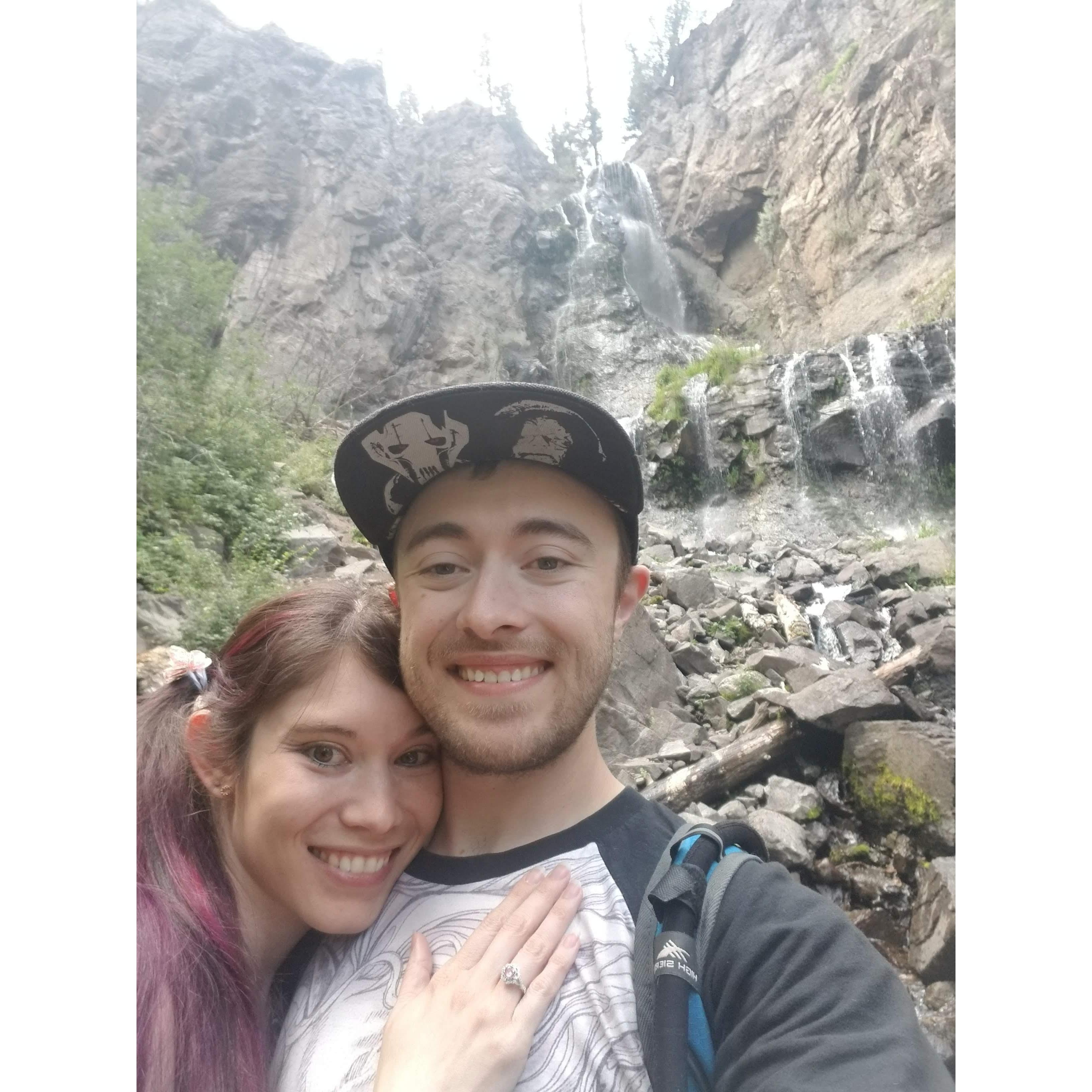 When Daniel proposed in Pagosa Springs at Silver Falls-July 2020