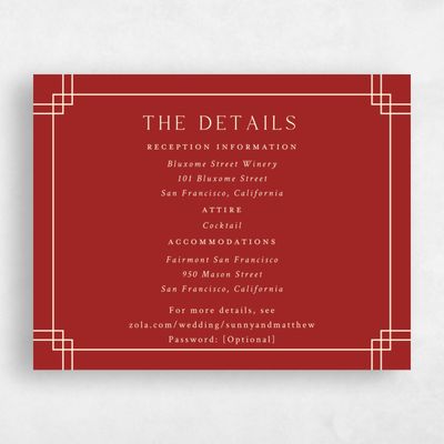 Red Summer Wedding Enclosure - Meili