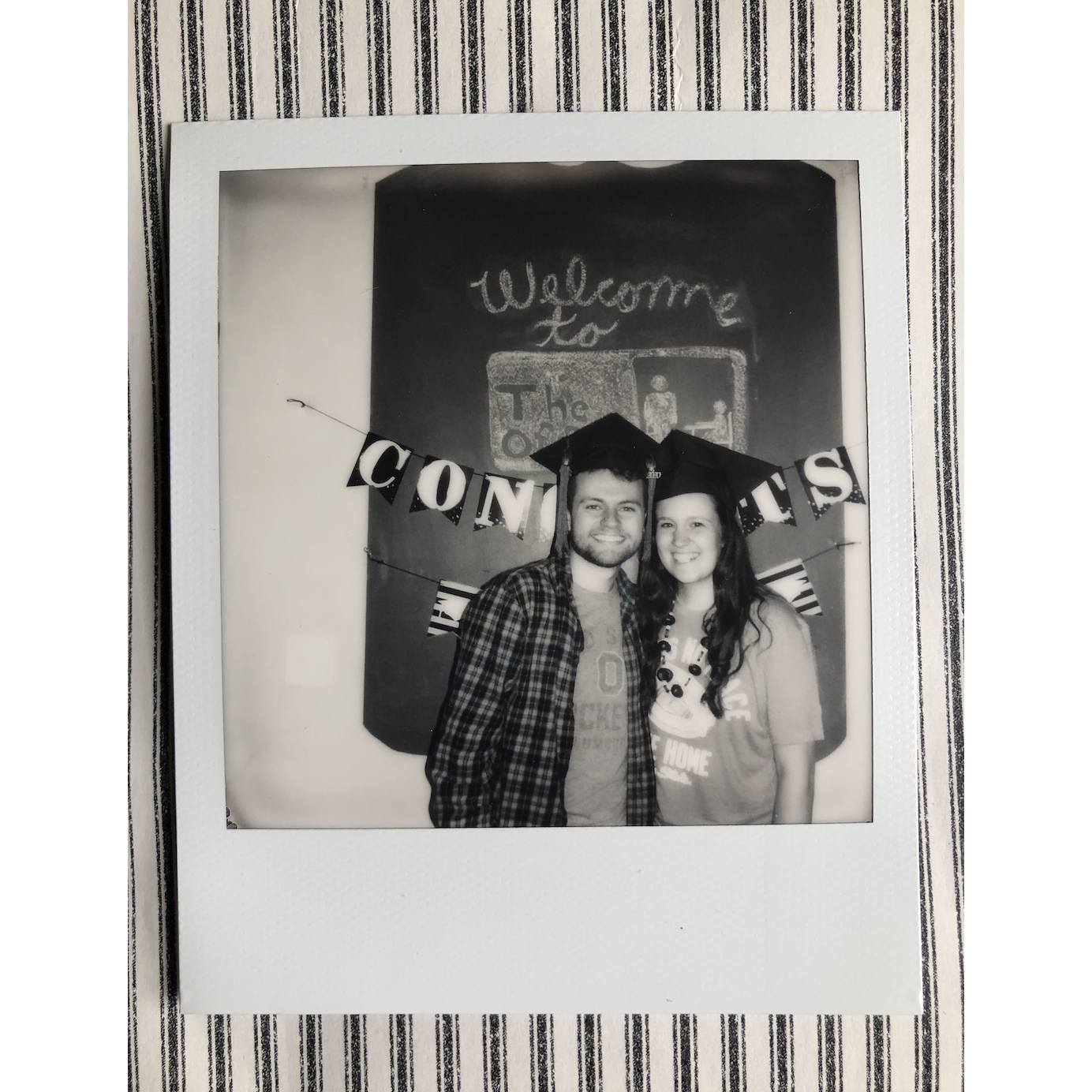 Sydney and Brendan graduated from The Ohio State University together in May of 2020. The graduation was held in the living room of Sydney's house on campus.