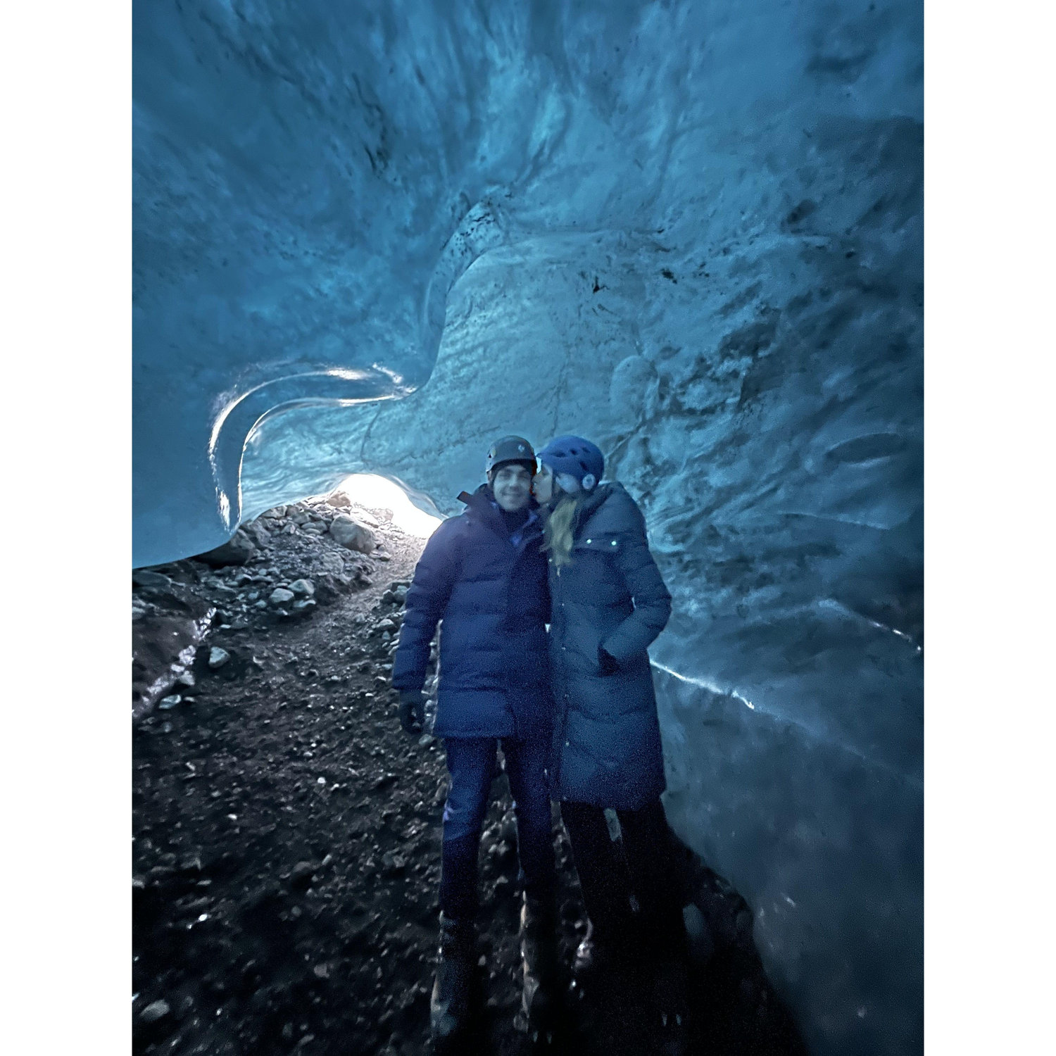 Touring an ice cave in Iceland
