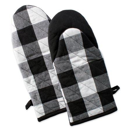 DII Black Buffalo Check Oven Mitt (Set of 2), 13"x6", 100% Cotton