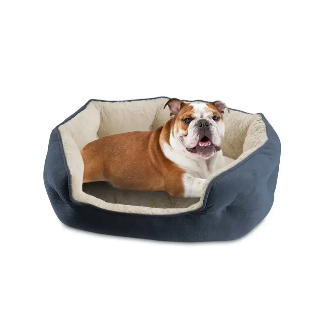 Canine Creations Cozy High Back Side Dog Bed - L - Blue