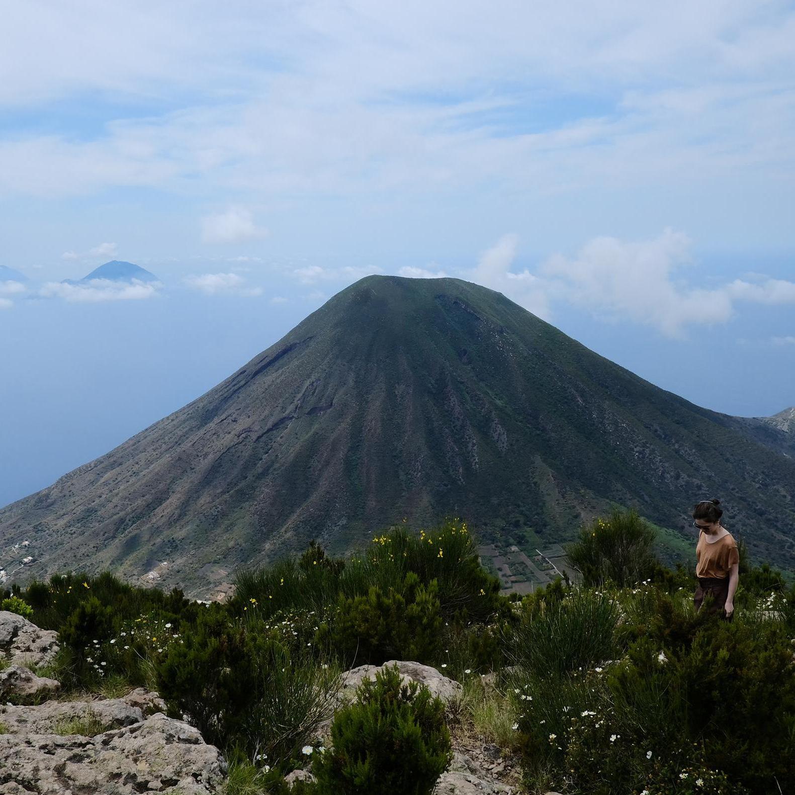 Hiking the volcano in Salina, Sicily