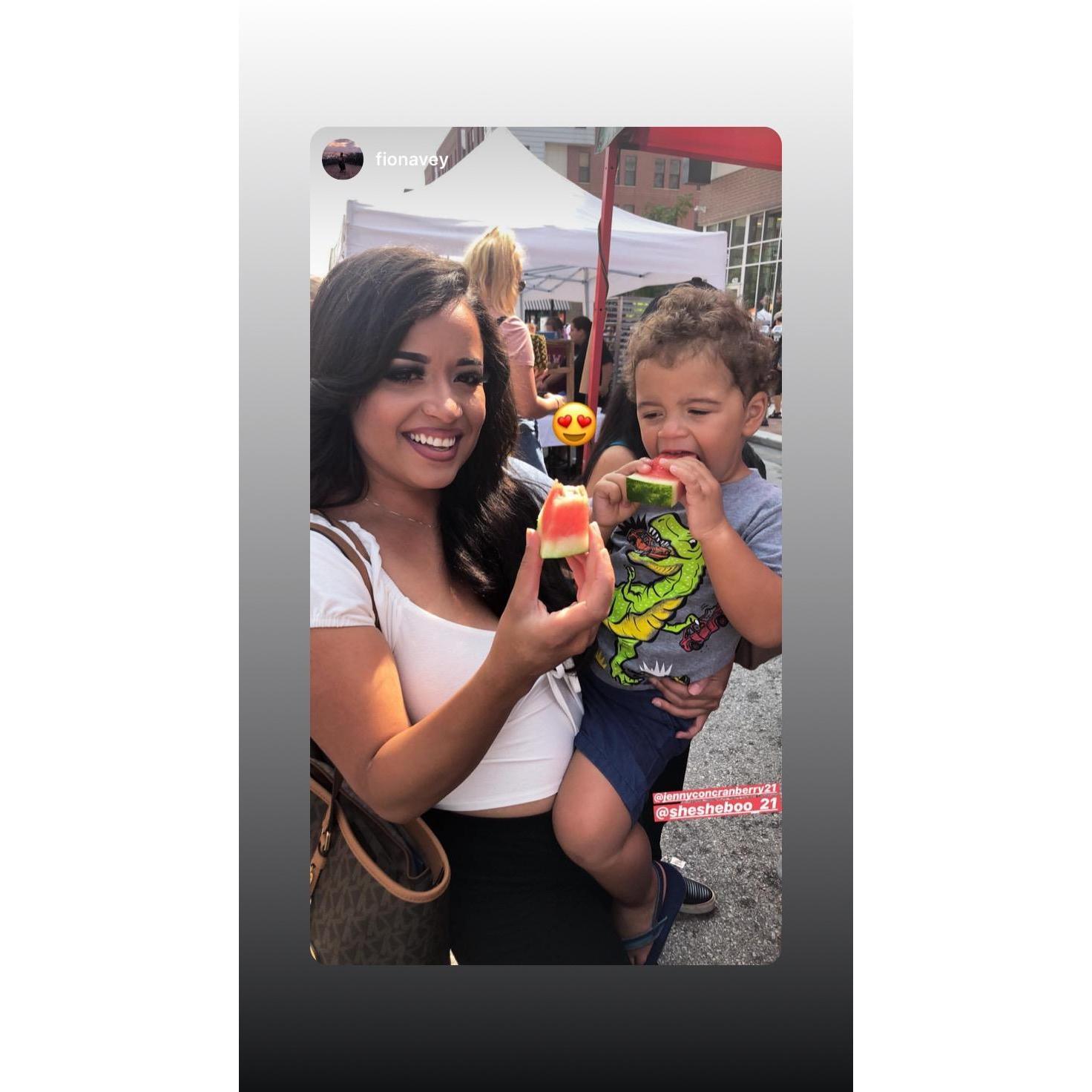 Jenn's Godson and Ring Bearer LOVES Watermelon