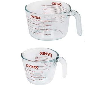 Pyrex Essentials (3-Pack) Glass Measuring Cups Set, (1, 2 & 4 Cup) Measuring Cups For Prepping, Baking and Cooking, Preheated Oven, Dishwasher, Freezer, and Microwave Safe