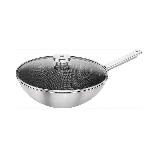 ZWILLING Joy Plus 12-inch Stainless Steel Nonstick Wok with Lid