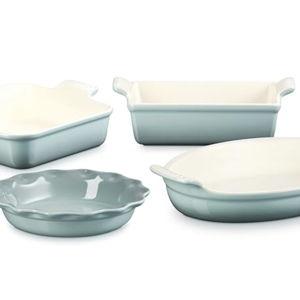 Le Creuset Stoneware 4 PC Heritage Bakeware Set, Sea Salt