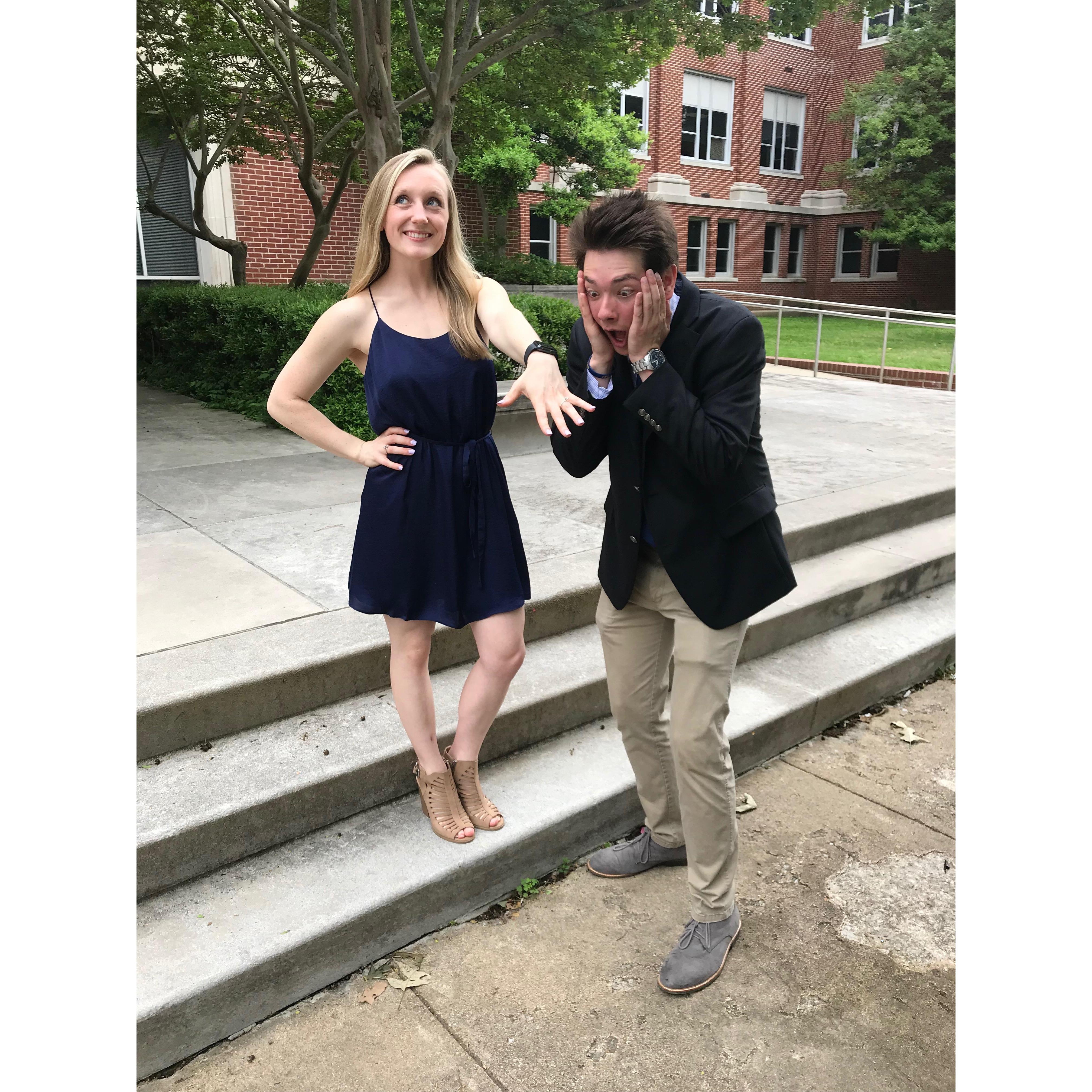 Right after he proposed!