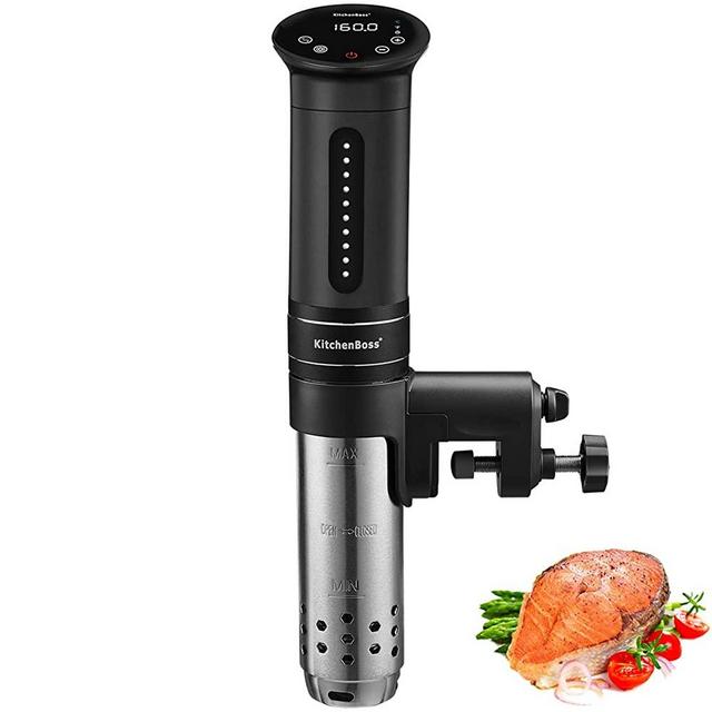 KitchenBoss Sous Vide Cooker Machine | 1100 Watt IPX7 Waterproof | Water Cooker, Sousvide Cooker | Thermal Immersion Circulator | Accurate Temperature Control Digital Display | Includes 10 Vacuum Sealer Bags