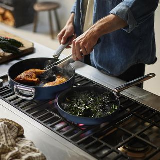 Space Nonstick 3-Piece Essential Cookware Set with Folding Handle