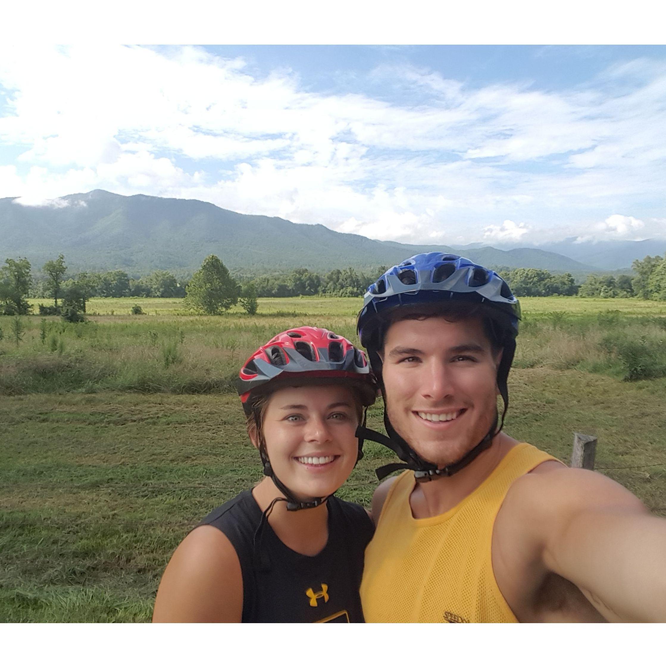 We have a shared love of being active and exploring! One of our many medical school trips was down to the Great Smoky Mountains NP to hike, bike and explore the surrounding area.