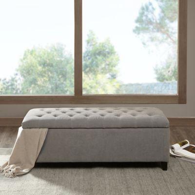 Madison Park Shandra Storage Bench in Grey