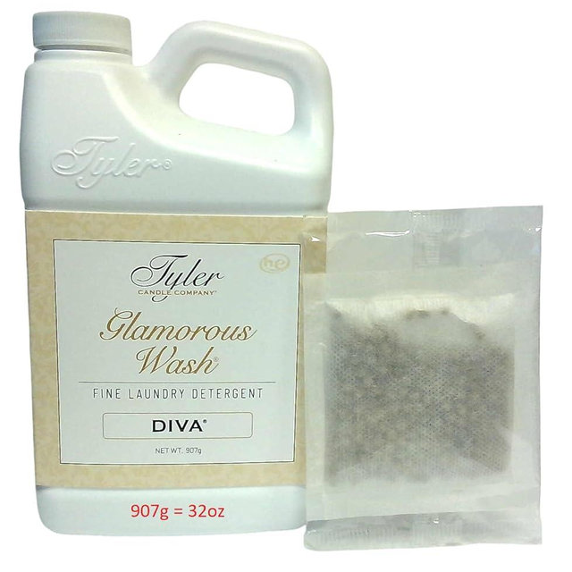 TYLER CANDLE COMPANY Glam Wash Diva 32 Fl Oz Laundry Detergent/w Dryer Sachet Single Pouch fL