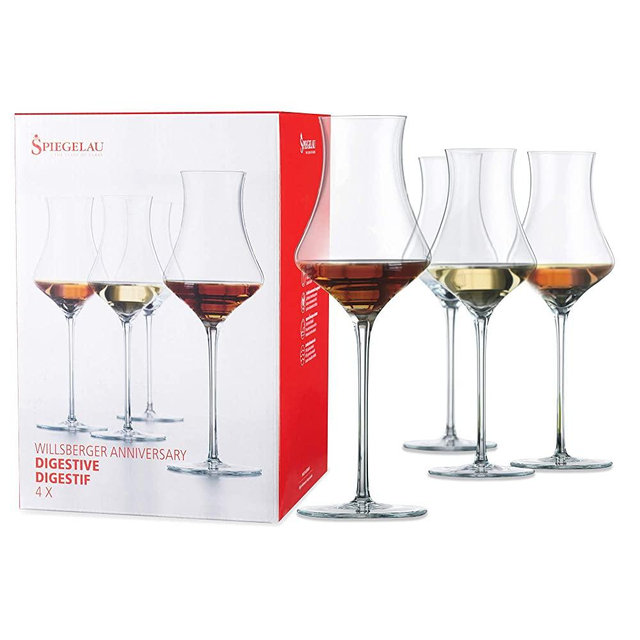 Spiegelau Willsberger Digestive Glasses, Set of 4, European-Made Lead-Free Crystal, Modern Cocktail Glasses, Dishwasher Safe, Professional Quality Cocktail Glass Gift Set, 9.9 oz