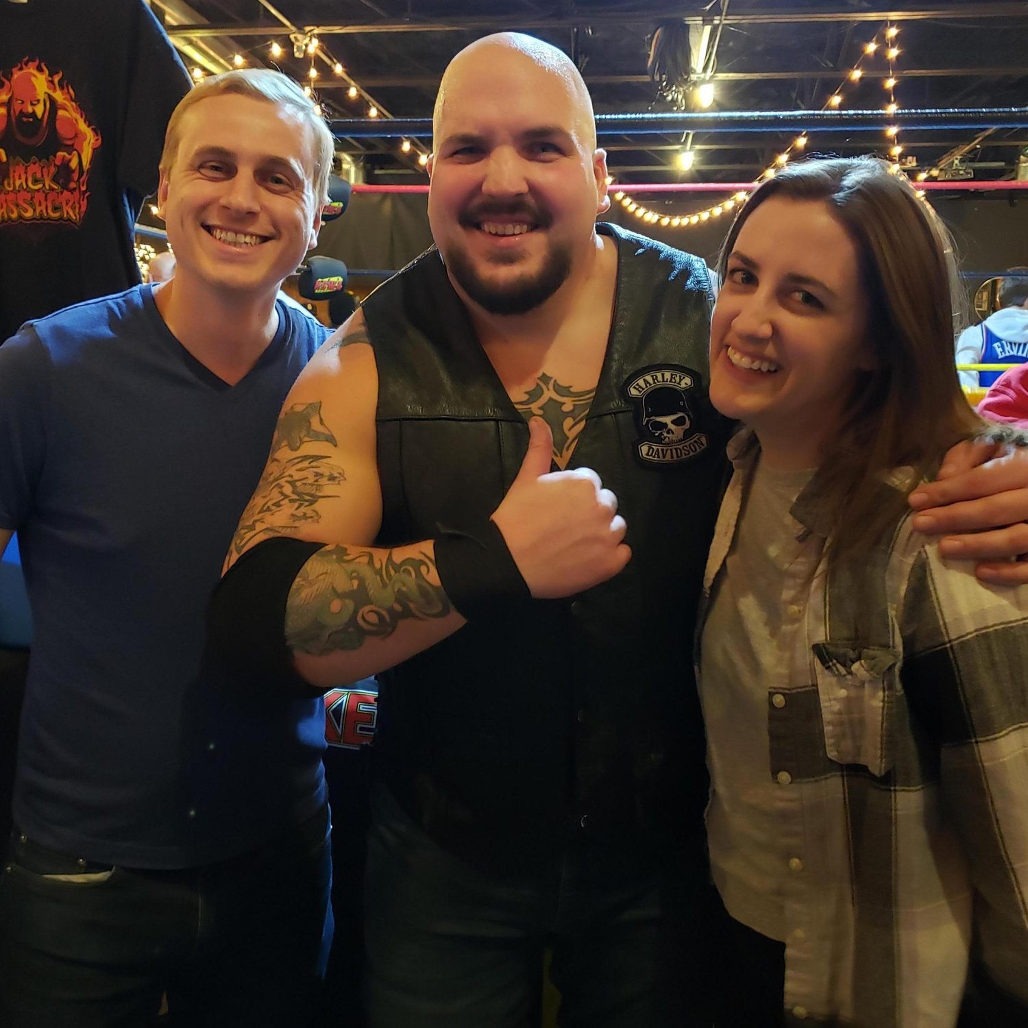 Another picture with our favorite local semi-amateur wrestler, Big Country.