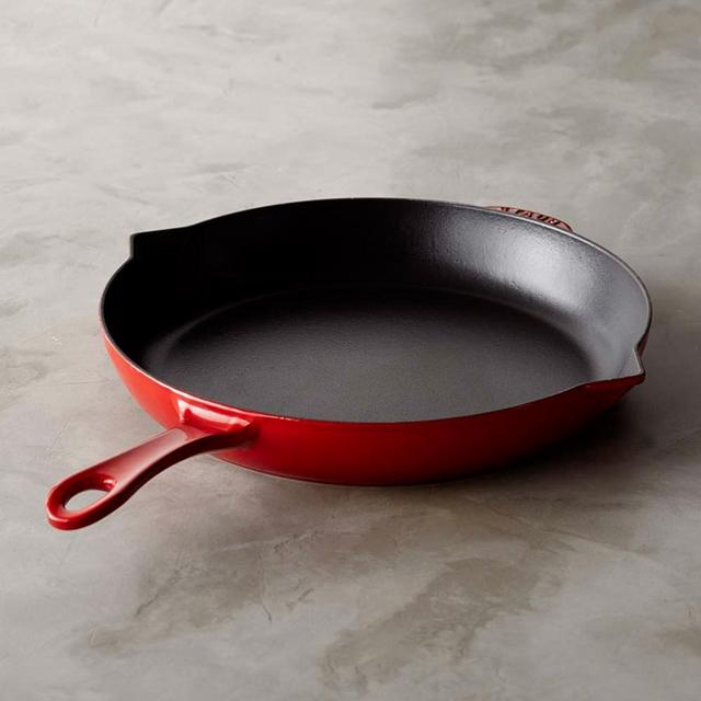 Staub Enameled Cast Iron Fry Pan, 12", Cherry