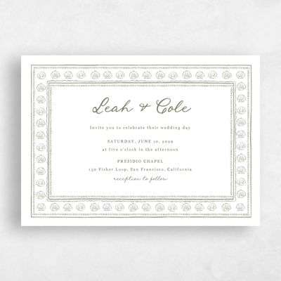 Green Landscape Wedding Invitation - Martinique Landscape