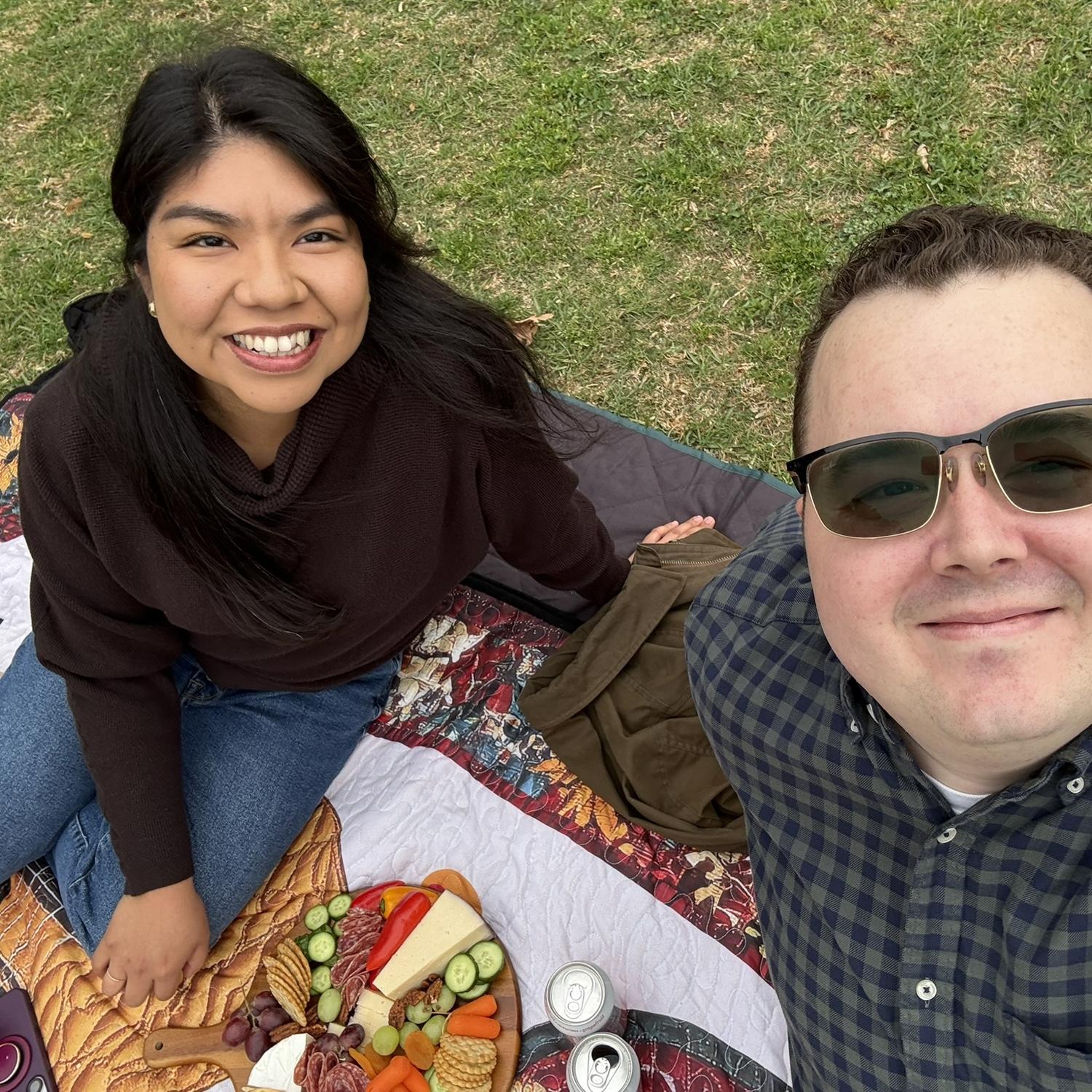 Our first picnic and the date in which we knew we liked each other. Morgan proposed a year later during a picnic at the same location!