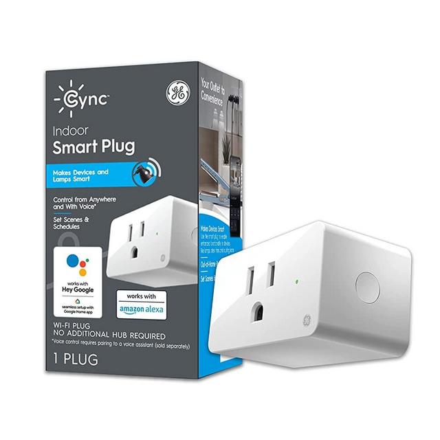 GE Lighting Cync On/Off Smart Plug with Built-in Wi-Fi Bridge, Bluetooth and Wi-Fi, Alexa + Google Home Compatible, 1-Pack