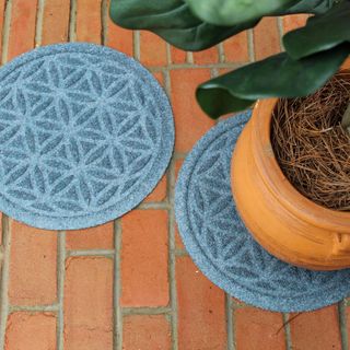 WaterHog Flower of Life Indoor/Outdoor Plant Trivet, Set of 2
