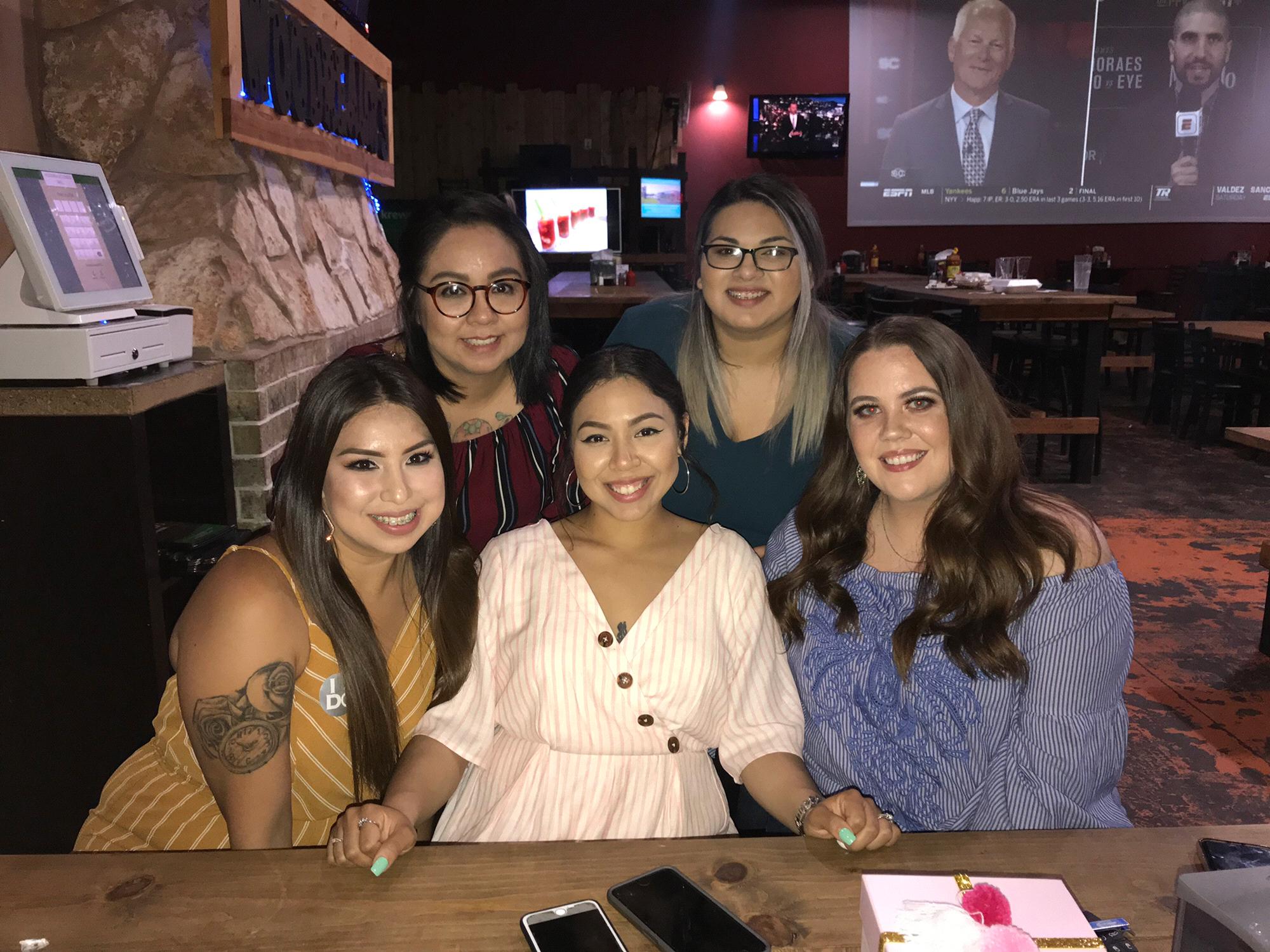 Some of my bridesmaids! Missing one.