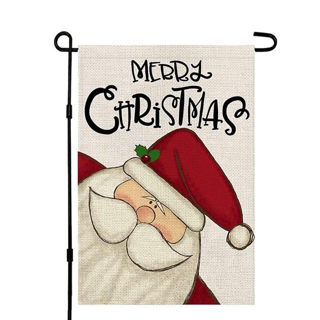 2022 Merry Christmas Garden Flag, Double Sided Vertical Christmas Flags Small Mini Rustic Xmas Winter Farmhouse Lawn Yard Outside Outdoor Decorative Flag Decor 12 x 18 Inch DF004