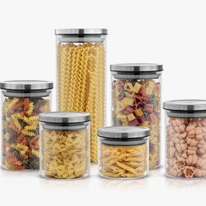 Set of 6 JoyJolt Glass Storage Jars w/ Airtight Lids (Set of 6)