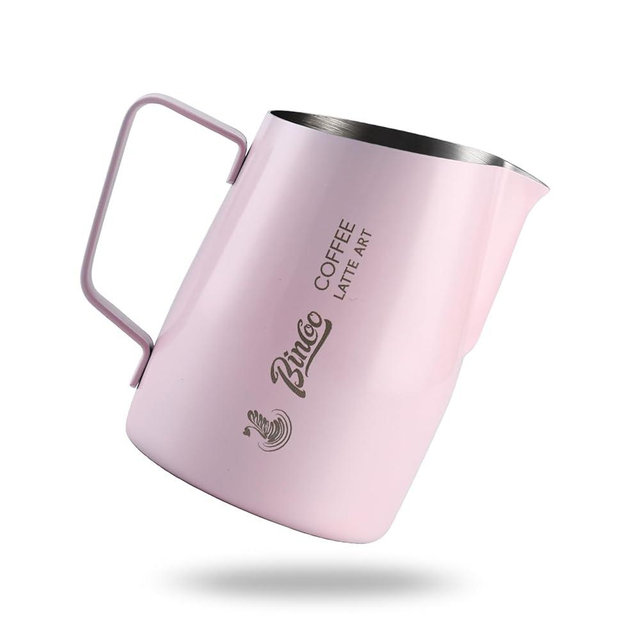 Milk Frothing Pitcher with Sharp Spout & Angled Rim – Precision latte art pitcher for Fine Lines & Intricate Patterns – 18/8 Stainless Steel Milk Steamer Cup for Cappucci