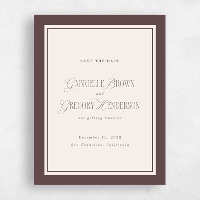 Chocolate, Brown Wedding Save the Date - Summit Portrait