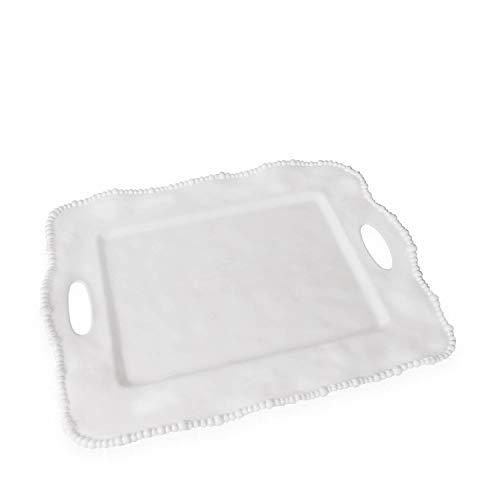 Beatriz Ball Alegria Rectangular Tray with Handles, White