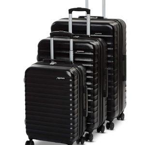 Amazon Basics 3-Piece Set (21", 26", 30"), Hardshell Suitcases With Wheels, Expandable For Up to 25% More Space, With Scratch-Resistant Surface, Four Multi-directional Wheels, Black
