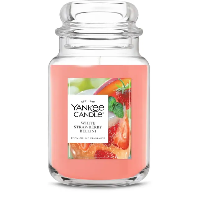 Original Large Strawberry Bellini Jar Candle White 22oz - Yankee Candle