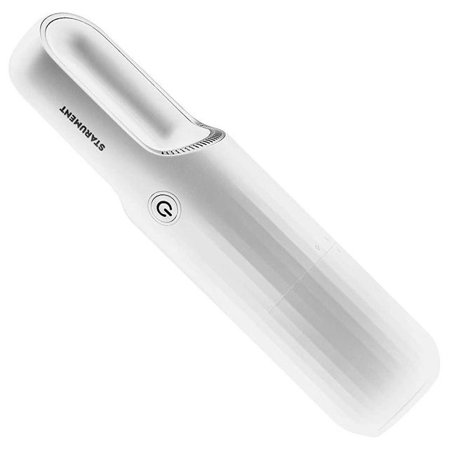 Starument Portable Vacuum Cleaner Handheld Cordless Cleaner for Dust Pet Hair Dirt, Home, Car Interior, Furniture - Lightweight, Easy to Use, Compact Design Battery Rechargeable with USB-C Cable White