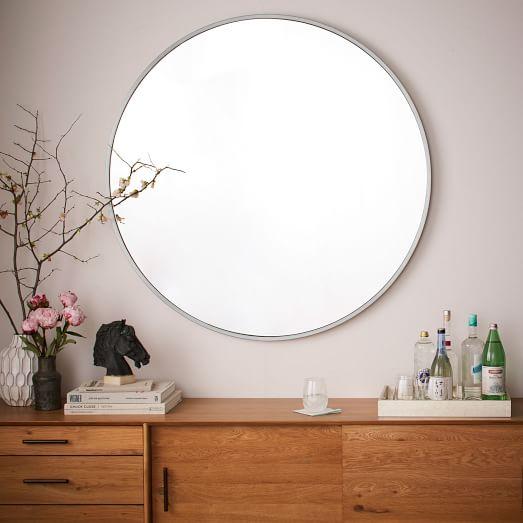 Metal Framed Oversized Round Mirror