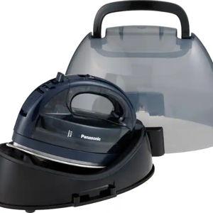 Panasonic - Cordless Steam/Dry Iron, 1500W Wide Stainless Steel Plate - Blue