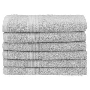 Superior Eco-Friendly 100% Ringspun Cotton 6-Piece Hand Towel Set - Silver