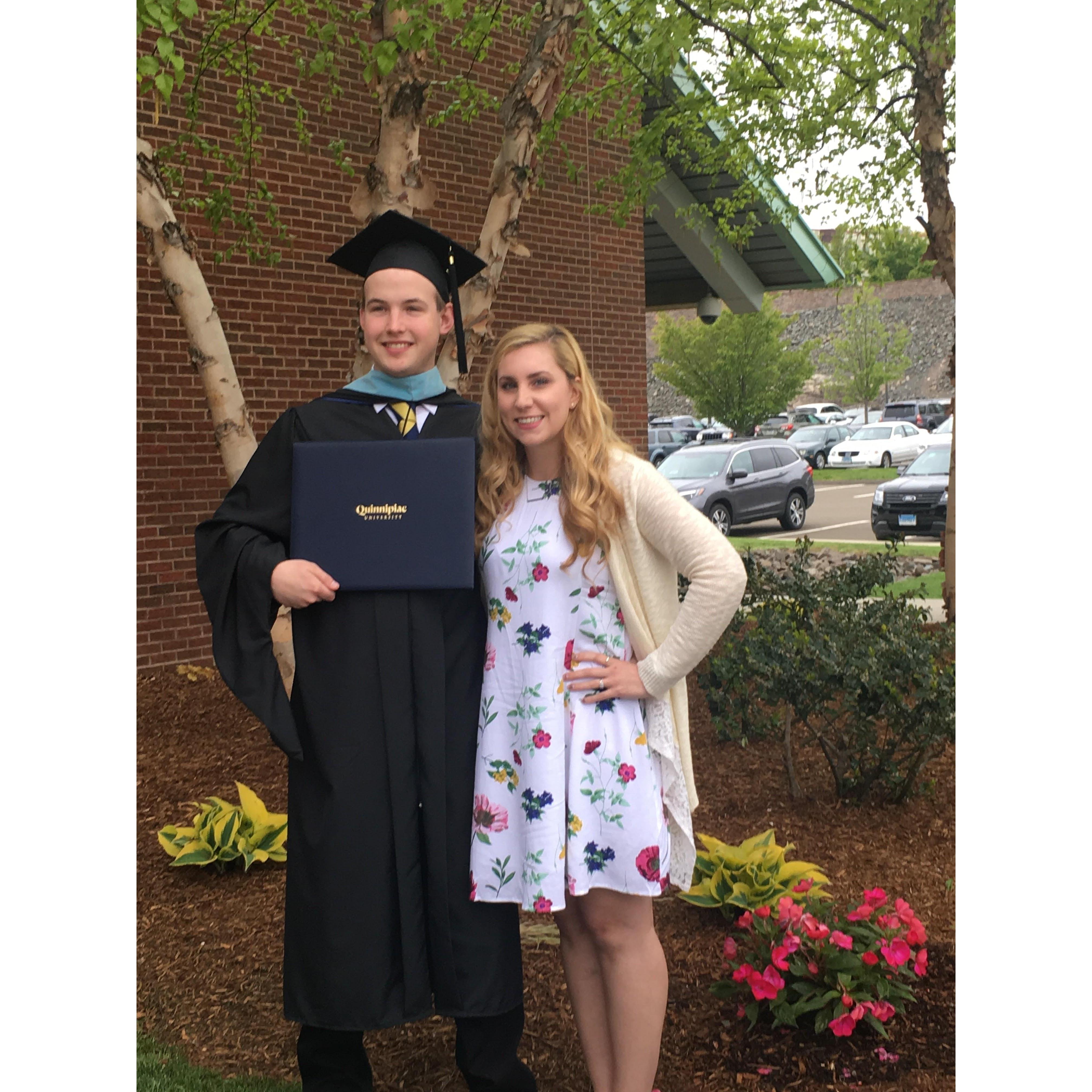 Ryan's graduation from Quinnipiac University with a Master of Art in Secondary Education on May 13th, 2017