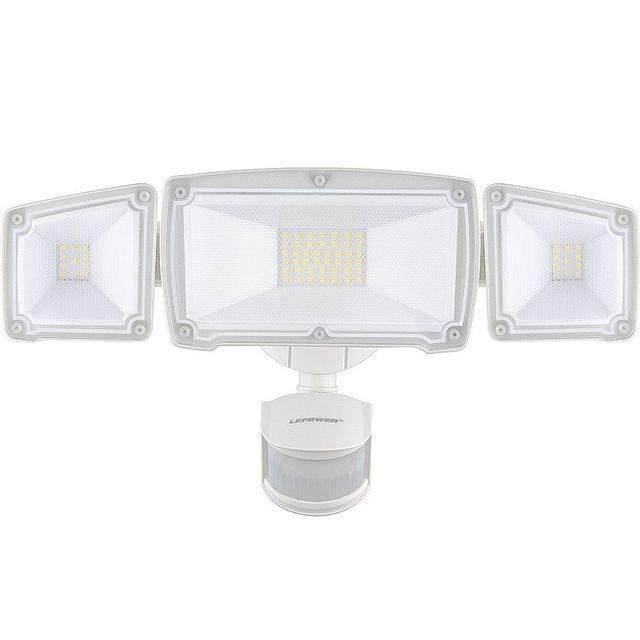 LEPOWER 3500LM LED Security Light, 39W Super Bright Outdoor Motion Sensor Light, 6000K, IP65 Waterproof, 3 Adjustable Heads & ETL Certified Motion Activated Flood Light for Entryways, Yard
