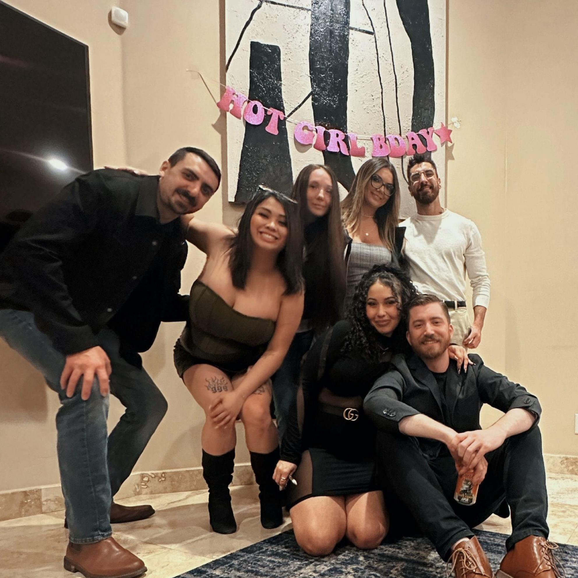Group photo before we hit the clubs in Scottsdale, AZ with the crew. You will see everyone in the photo in the wedding, and a majority in the wedding party.